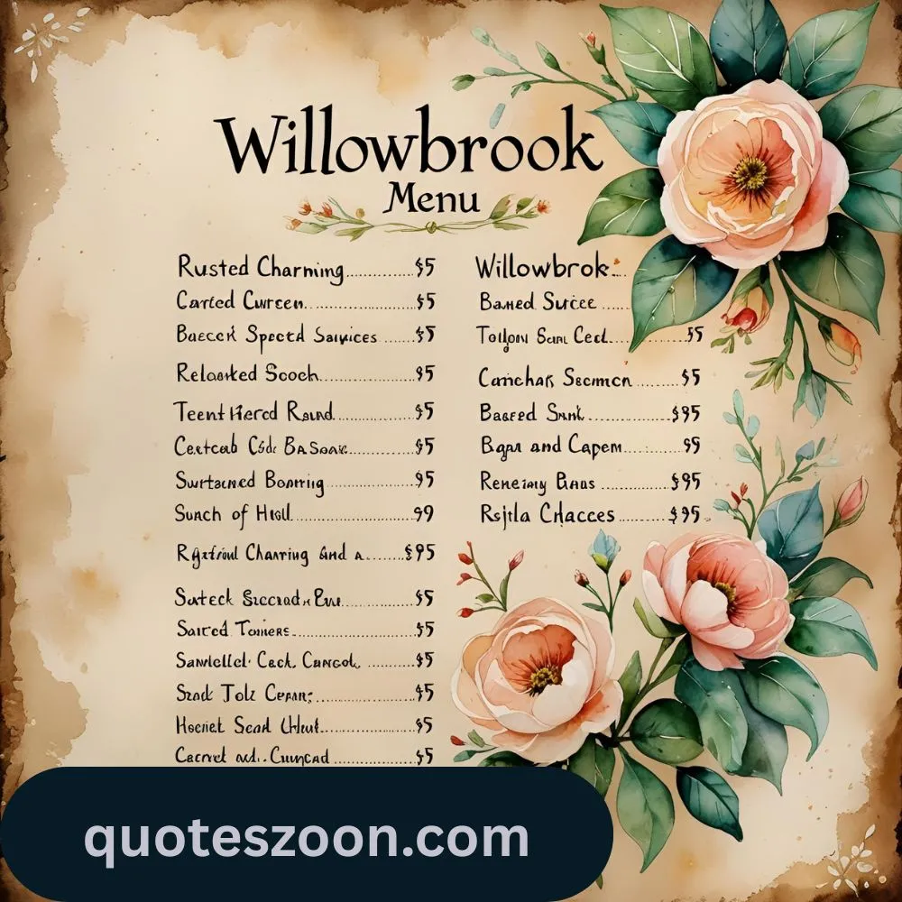Quotes Willowbrook Menu Prices